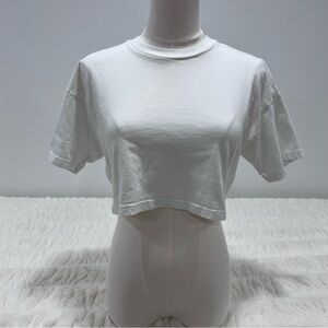 Aritzia TNA White Crop Top